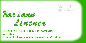 mariann lintner business card